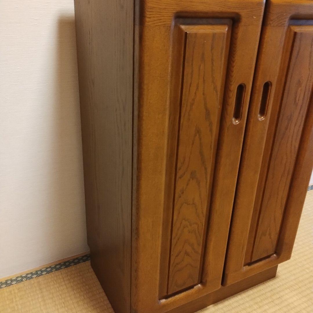 1970年代　木製ブラウンキャビネット 2扉　オ―ダ―品　オ―クランド 中古美