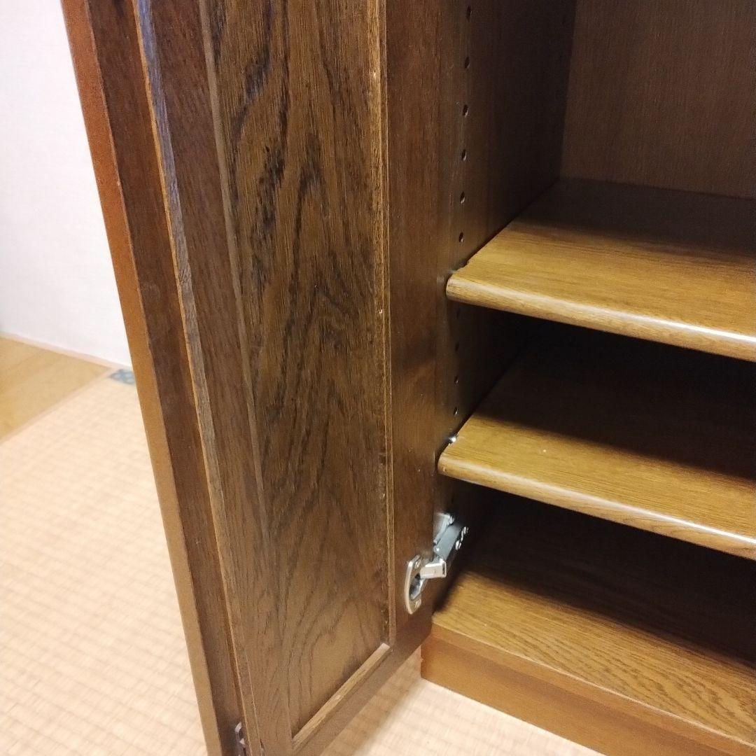 1970年代　木製ブラウンキャビネット 2扉　オ―ダ―品　オ―クランド 中古美