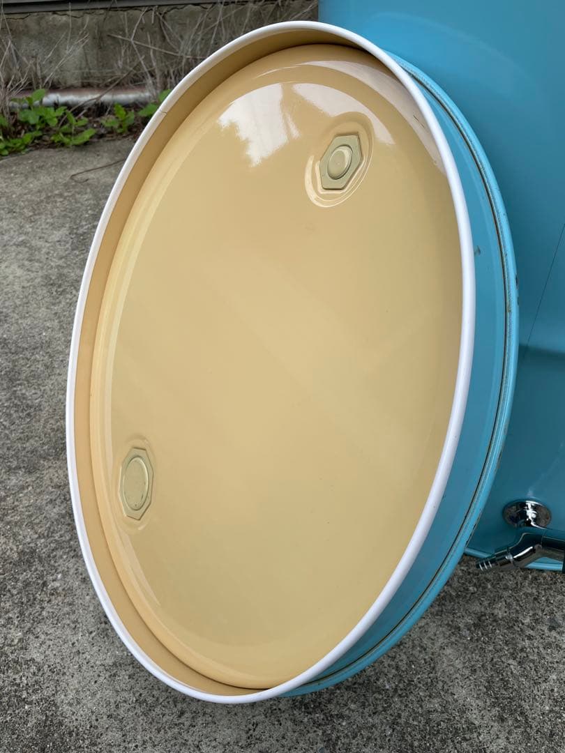 ドラム缶風呂 排水蛇口とすのこ付き 持ち手もあり