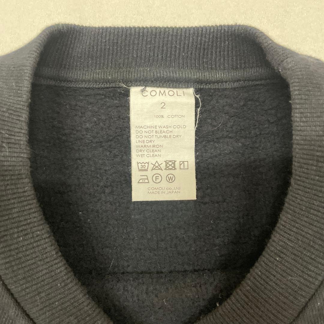 COMOLI 裏起毛ブラック スウェットセット サイズ2