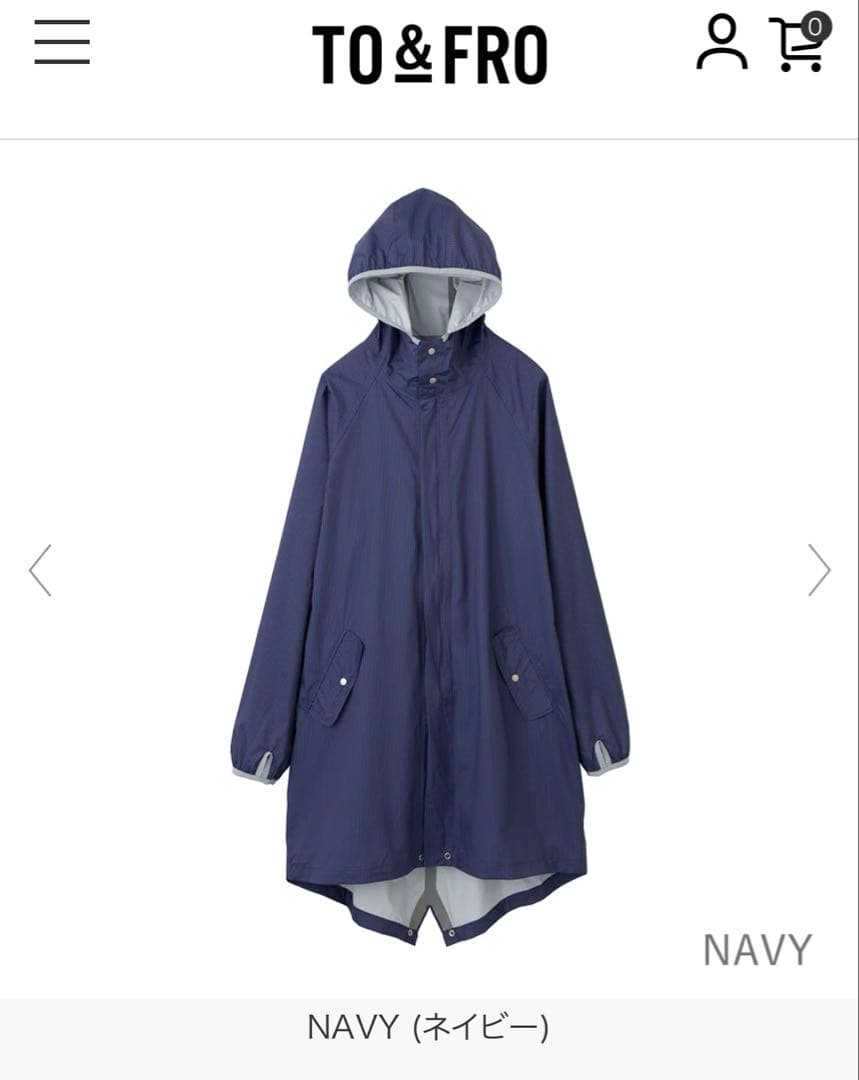 TO&FRO レインコートM ネイビー