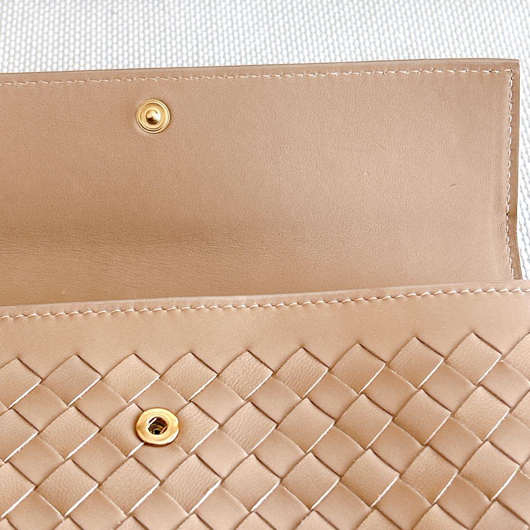 【新品未使用品】BOTTEGA VENETA イントレチャート 長財布 ベージュ