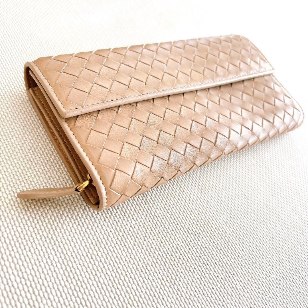 【新品未使用品】BOTTEGA VENETA イントレチャート 長財布 ベージュ