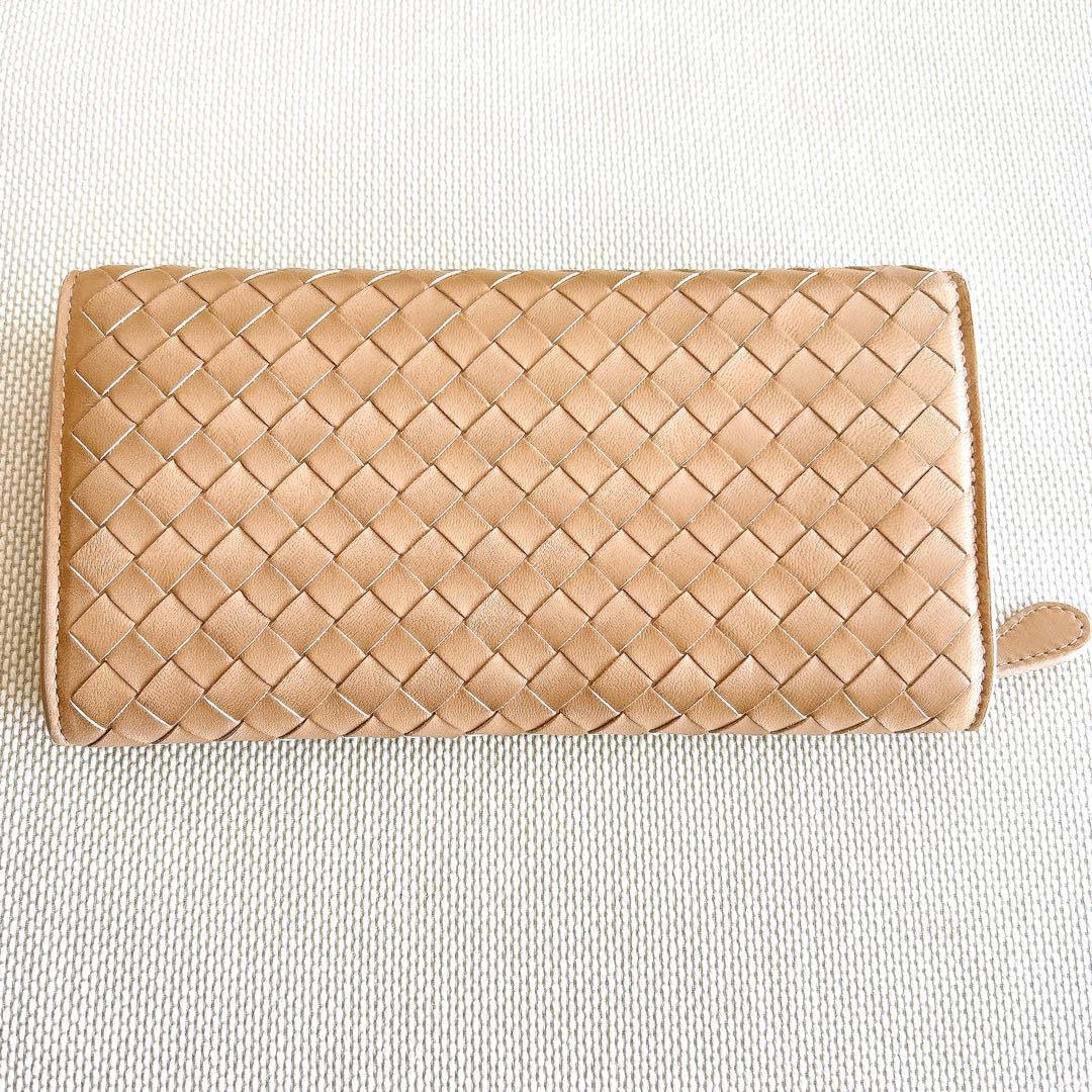 【新品未使用品】BOTTEGA VENETA イントレチャート 長財布 ベージュ