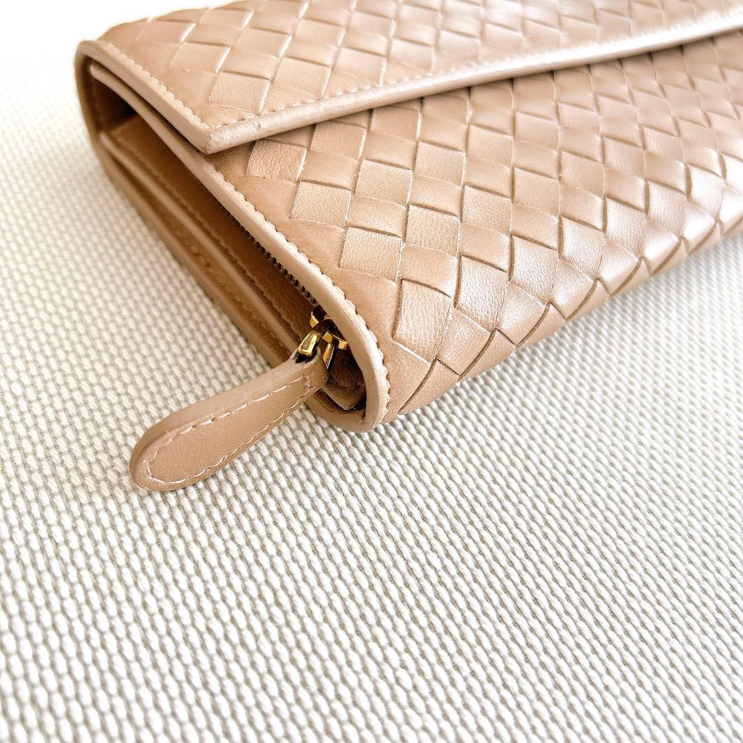 【新品未使用品】BOTTEGA VENETA イントレチャート 長財布 ベージュ