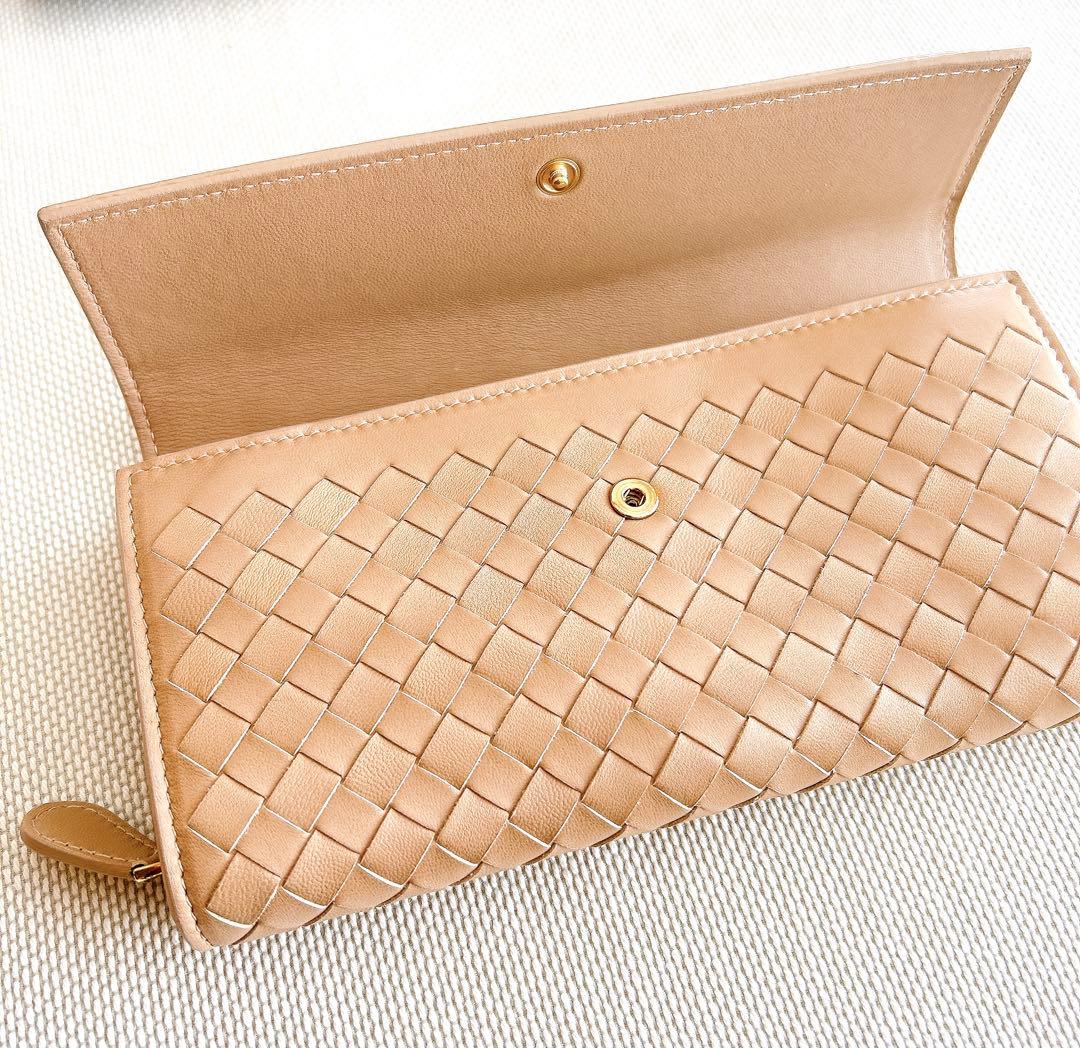 【新品未使用品】BOTTEGA VENETA イントレチャート 長財布 ベージュ