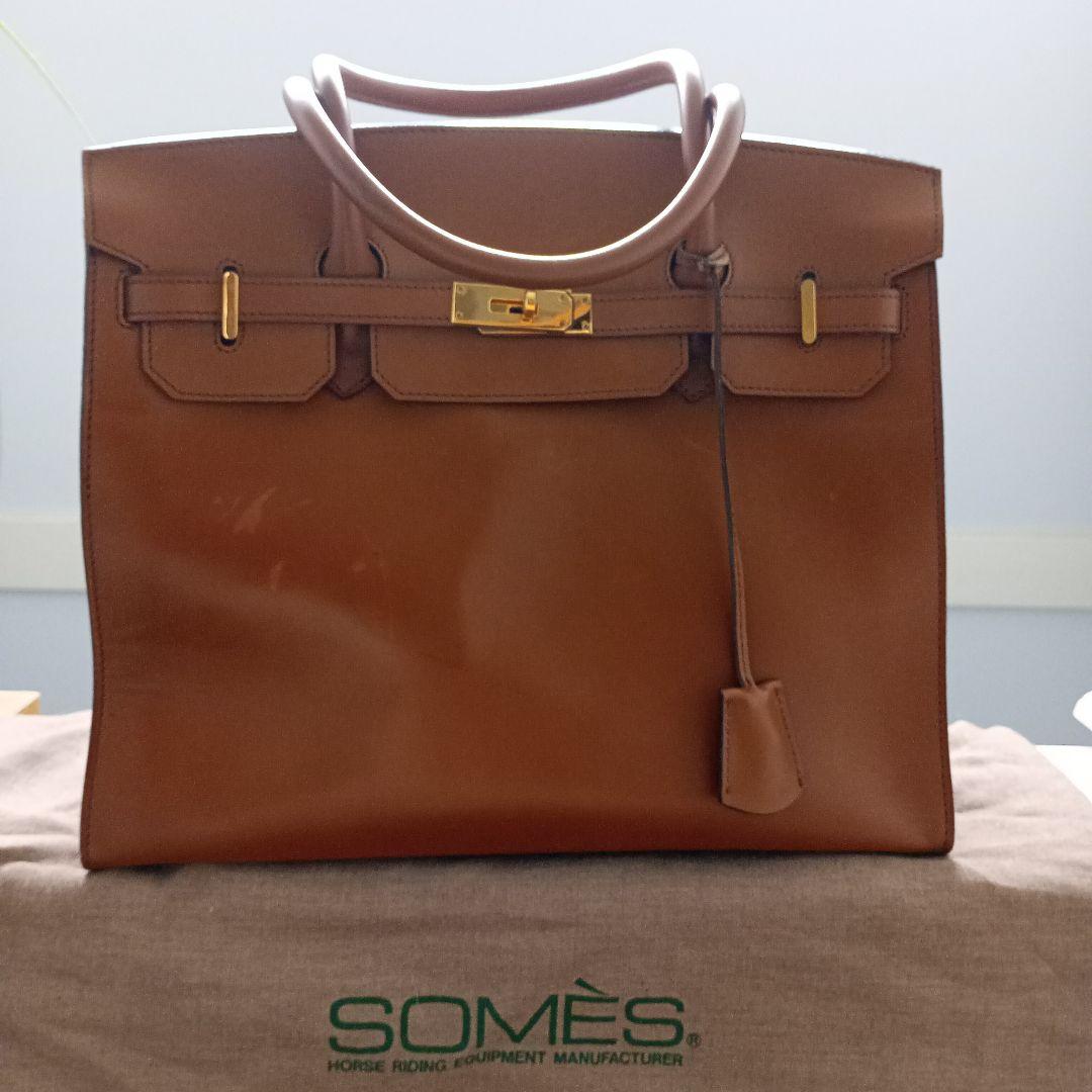 SOMÈS SADDLE ブラウンレザー ビジネスバッグ