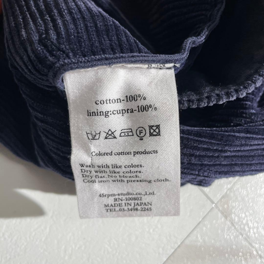 入手困難✨ 45R コーデュロイジャケット Rロゴ刺繍 ネイビー ボタン