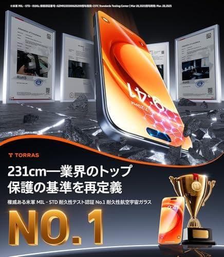 TORRAS フィルム For iPhone 16 ガラスフィルム iPhonm