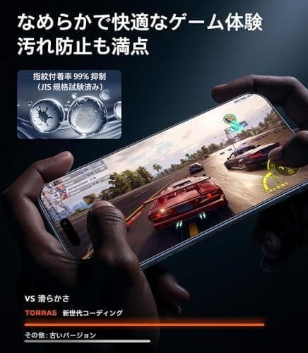 TORRAS フィルム For iPhone 16 ガラスフィルム iPhonm