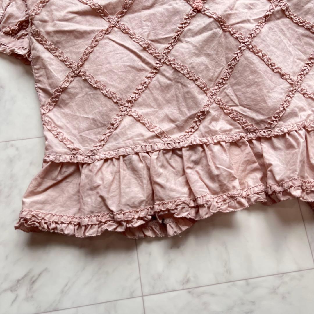 PINK HOUSE 羽織ブラウス　薔薇モチーフ　フリル　リボン　日本製