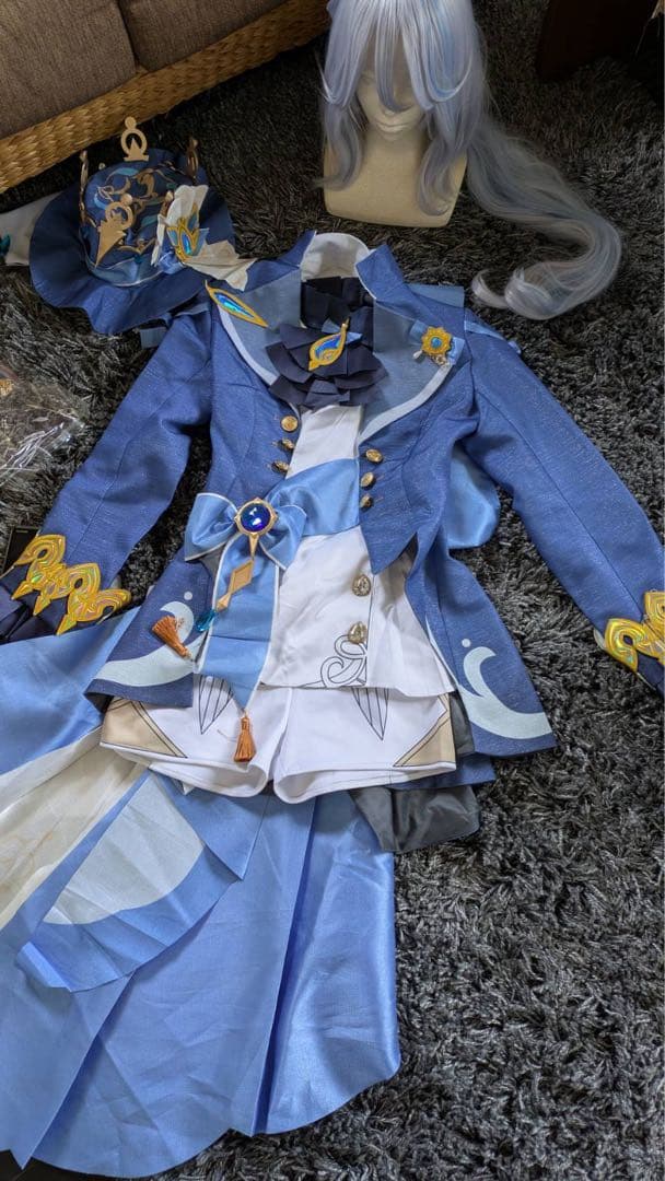 原神 フリーナ 白 コスプレ衣装 猫と三丁目＋ウィッグ セット
