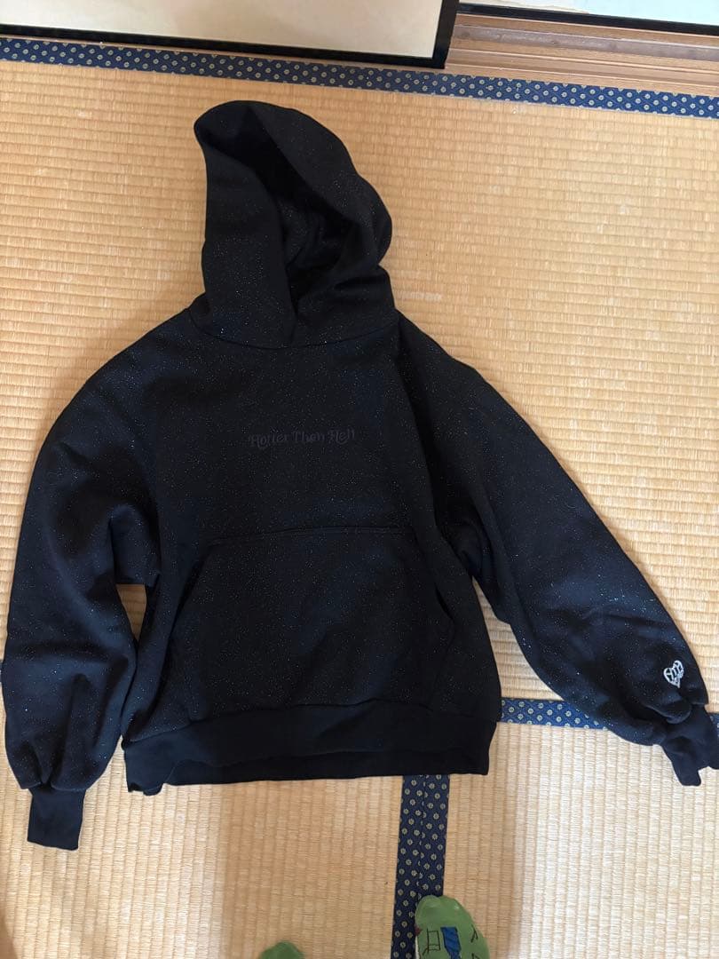 HTH フード付きスウェットパーカーセットアップ ブラック