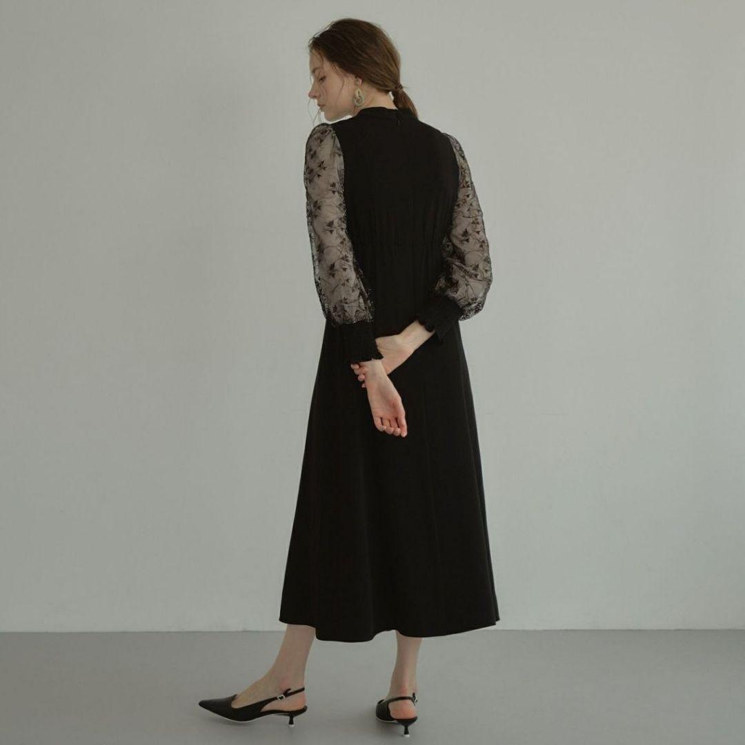 ANDRESD スリーブエンブロイダリードレス ワンピース 結婚式 お呼ばれ