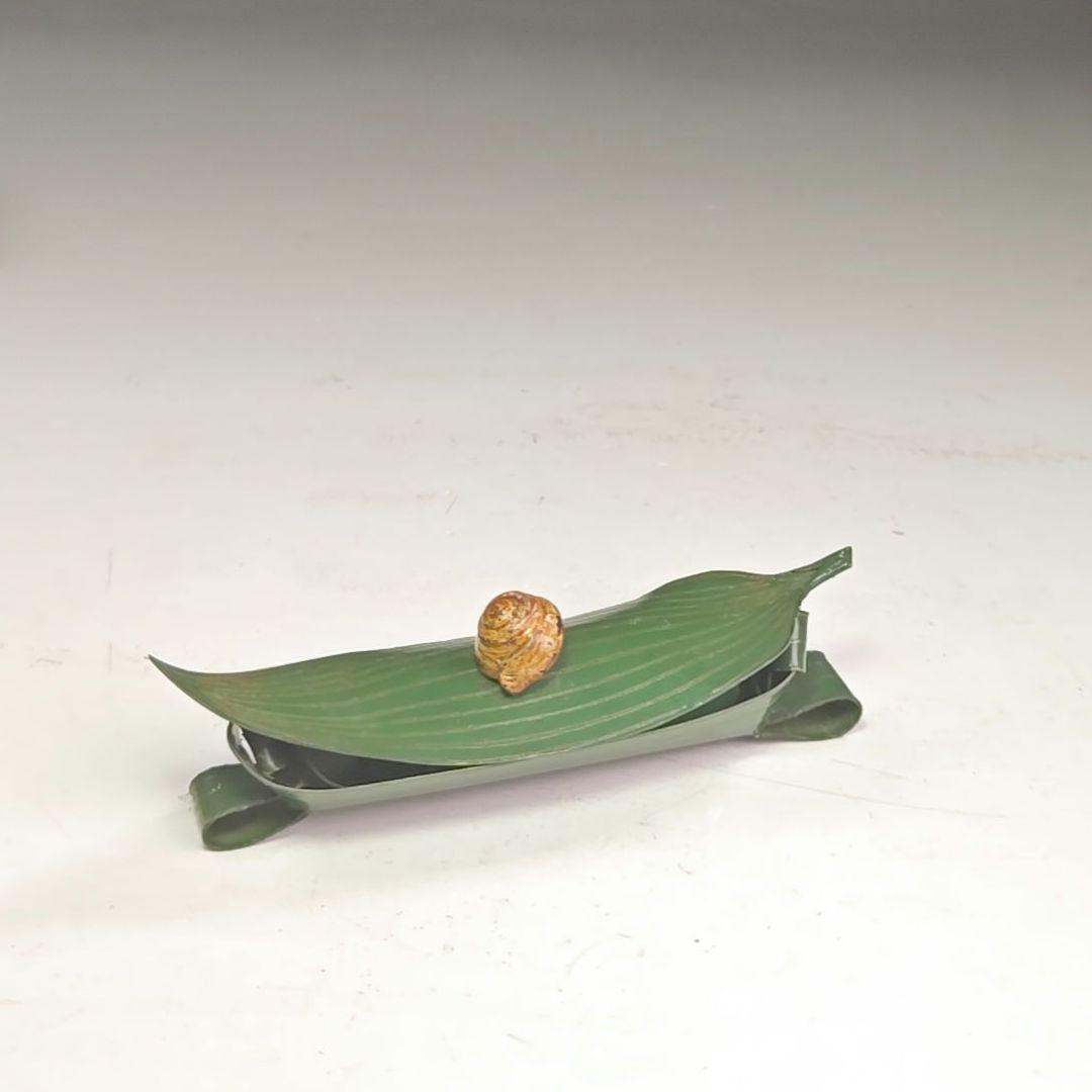 イ998 香合『中川正斉』『乾漆　竹笹かたつむり　香合　共箱』漆塗　茶道具