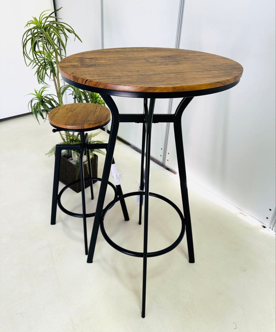 ハイテーブル 丸型 スチールフレームセット