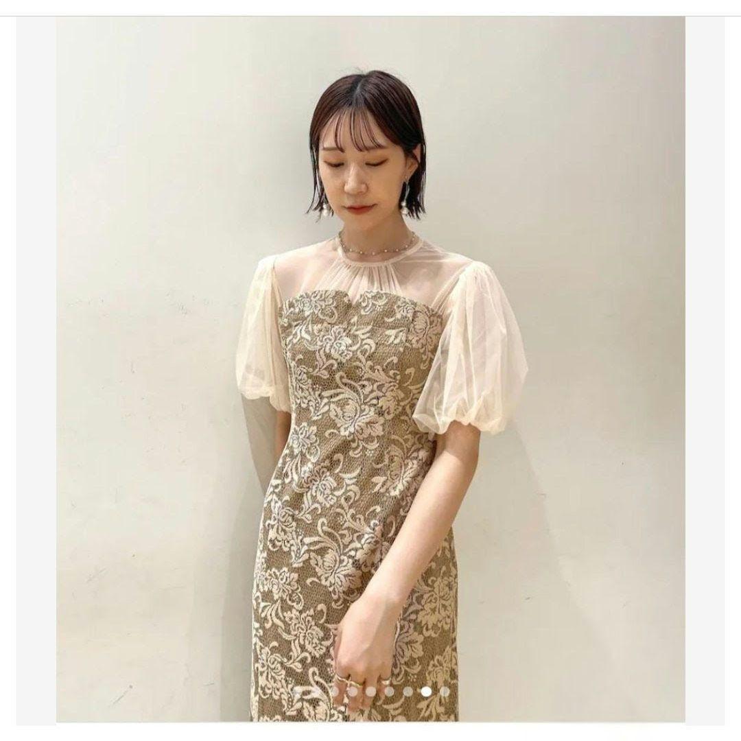 美品 ラグナムーン レース フラワー ジャガード マーメイド M 定2.75