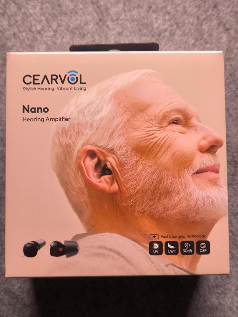 Cearvol Nano 集音器 ワイヤレスイヤホン 30dB増幅 簡易補聴器