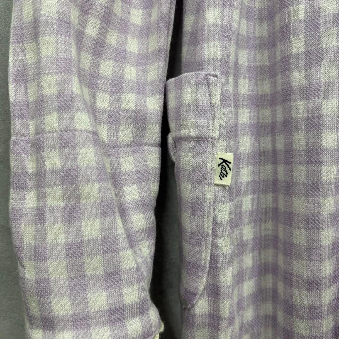 Katie パープル ギンガムチェック ワンピース N2237