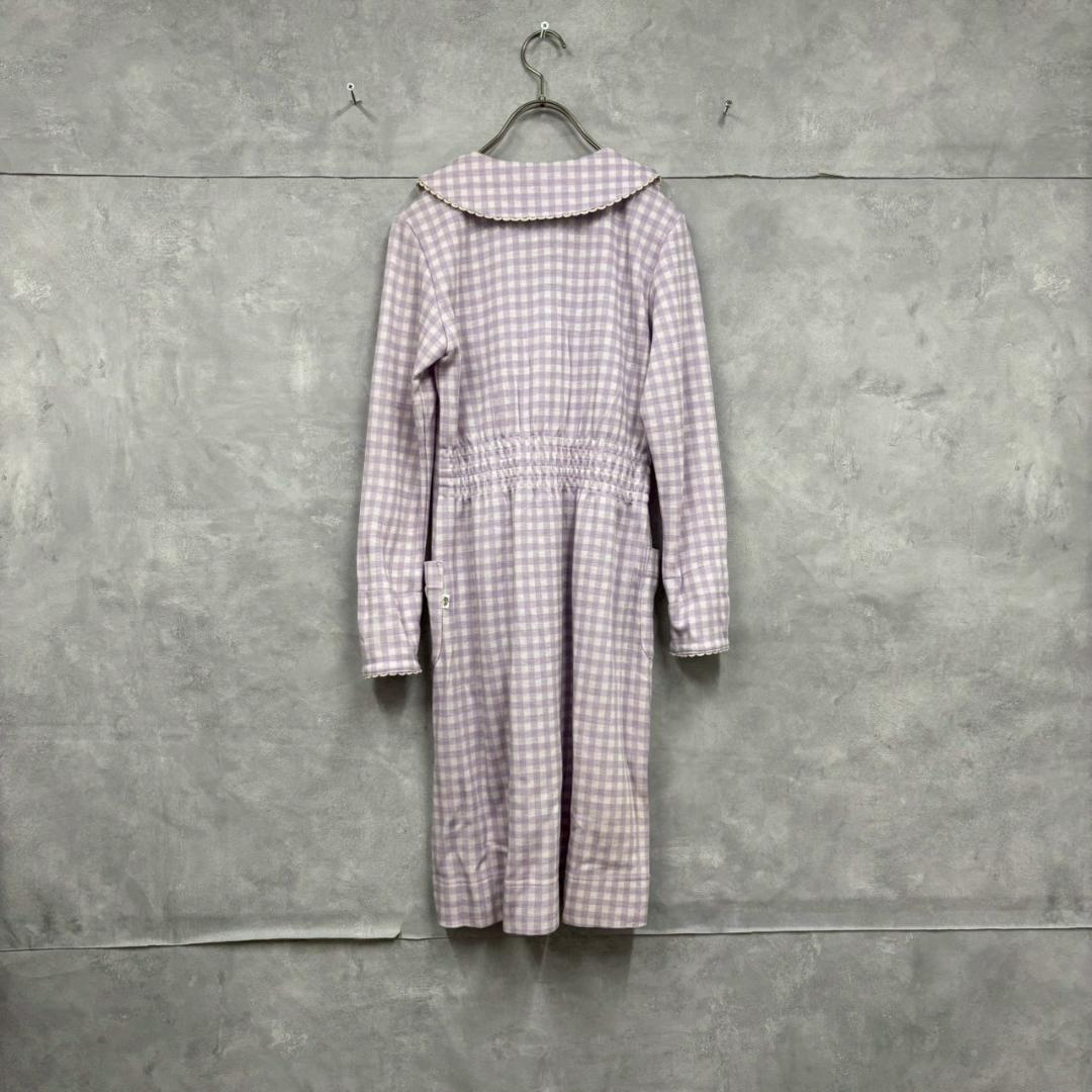 Katie パープル ギンガムチェック ワンピース N2237