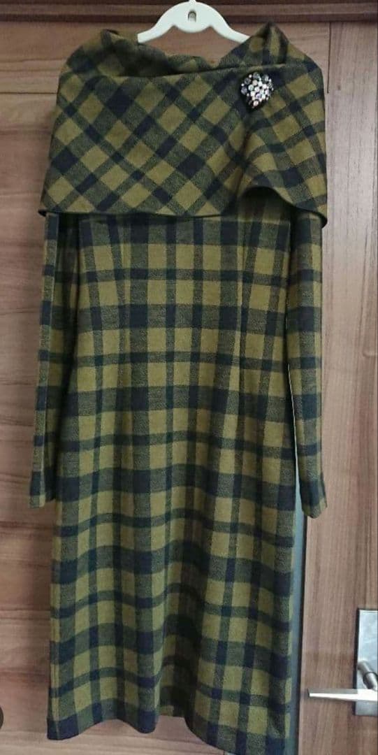 美品　GUCCI グッチ　ワンピース　ウール長袖　チェック　S