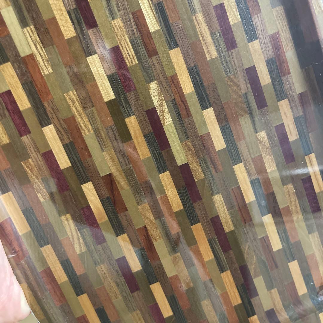 寄木細工 箱根細工 お盆 トレイ 大皿 角盆 無垢 天然木 工芸品