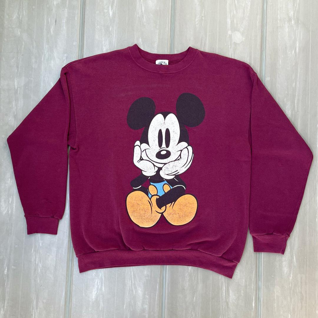 【90年代USA製】ディズニー ミッキー スウェット 青パン お座り ビンテージ