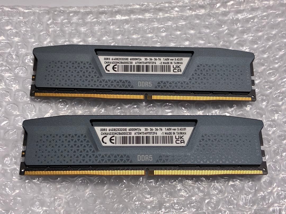 CORSAIR VENGEANCE DDR5 64GB 6000MHz片方訳あり