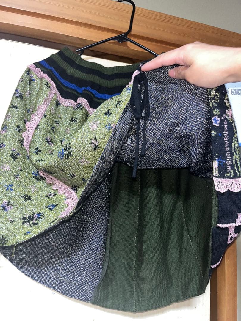 スカート rurumu: dreamreading jacquard skirt BK