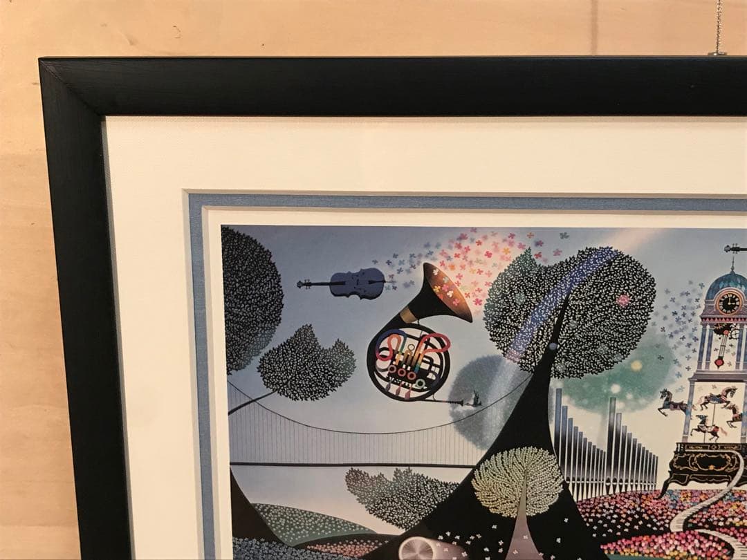 藤城清治　「花園のシンフォニー」　ダイヤモンドスクリーニング　作品証明シール有り