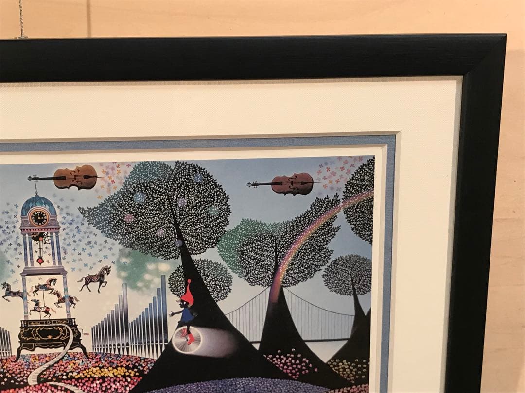 藤城清治　「花園のシンフォニー」　ダイヤモンドスクリーニング　作品証明シール有り