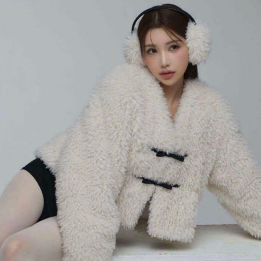 eimy istoire French poodle fur リボンジャケット
