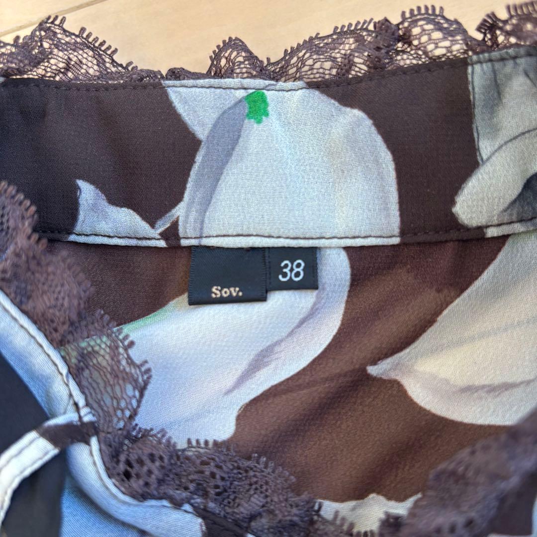 Sov. ソブ　2025SS　シフォンフリルワンピース　マキシ丈 インナー付き