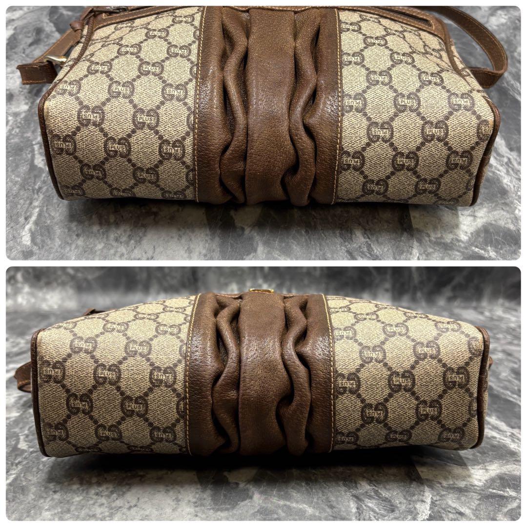 ✨美品✨GUCCI GG ショルダーバッグ ブラウン ベージュ 金具 レザー