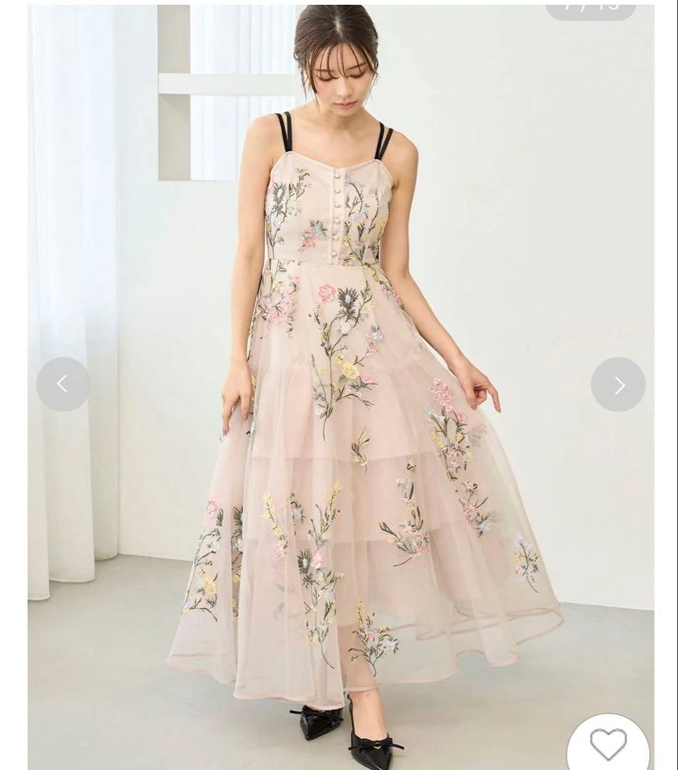 エンブロイダリーチュールドレス