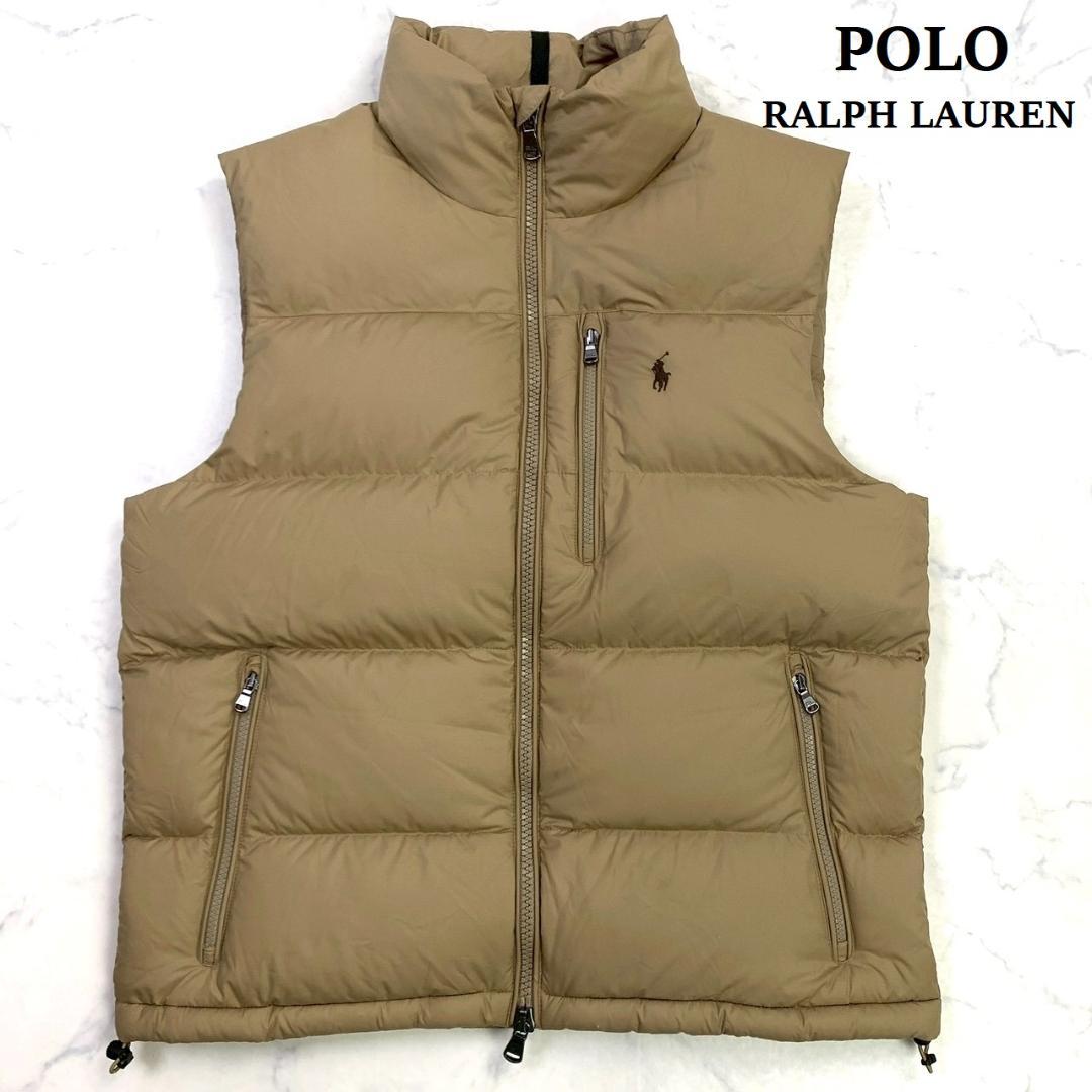 美品★現行QRタグ ポロラルフローレン ダウン ベスト ベージュ M　D762
