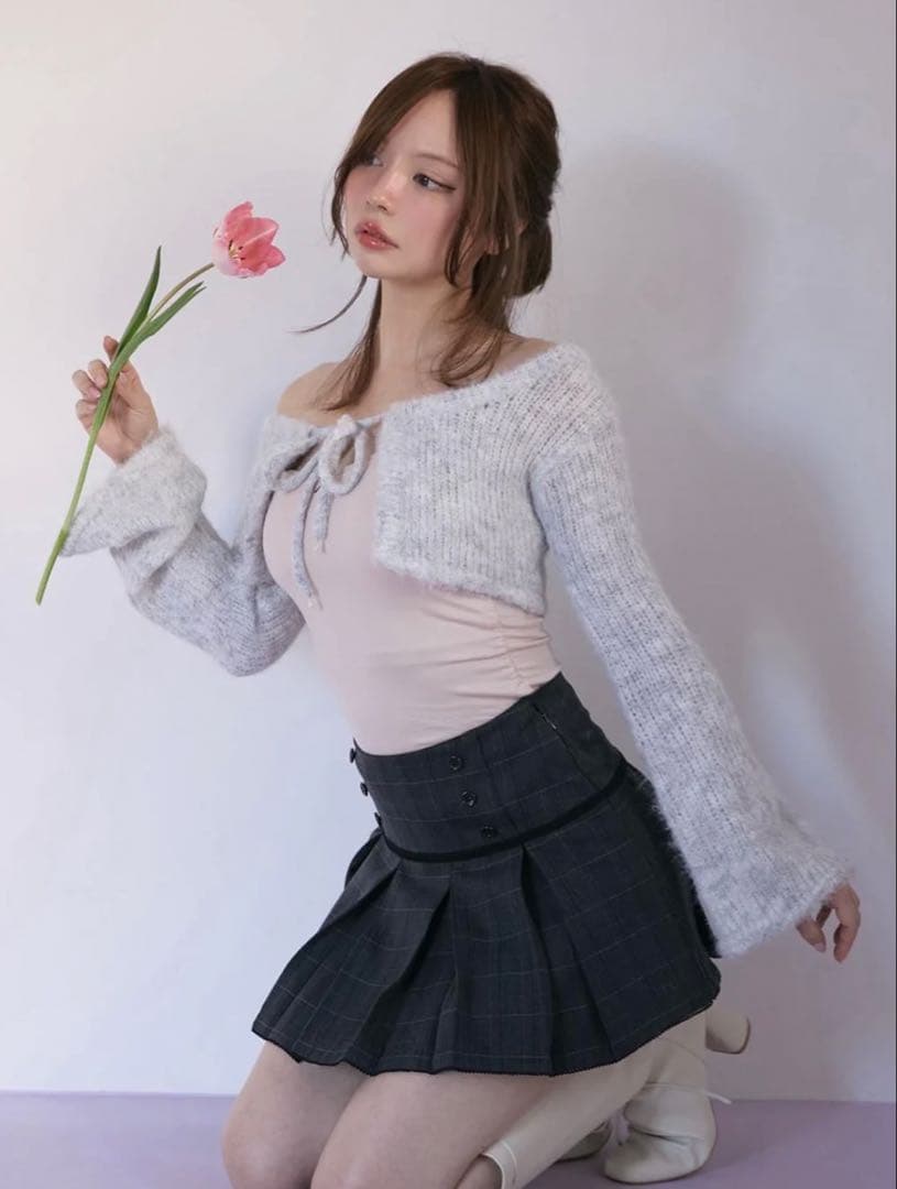 ワンピース andmary Tina knit set gray