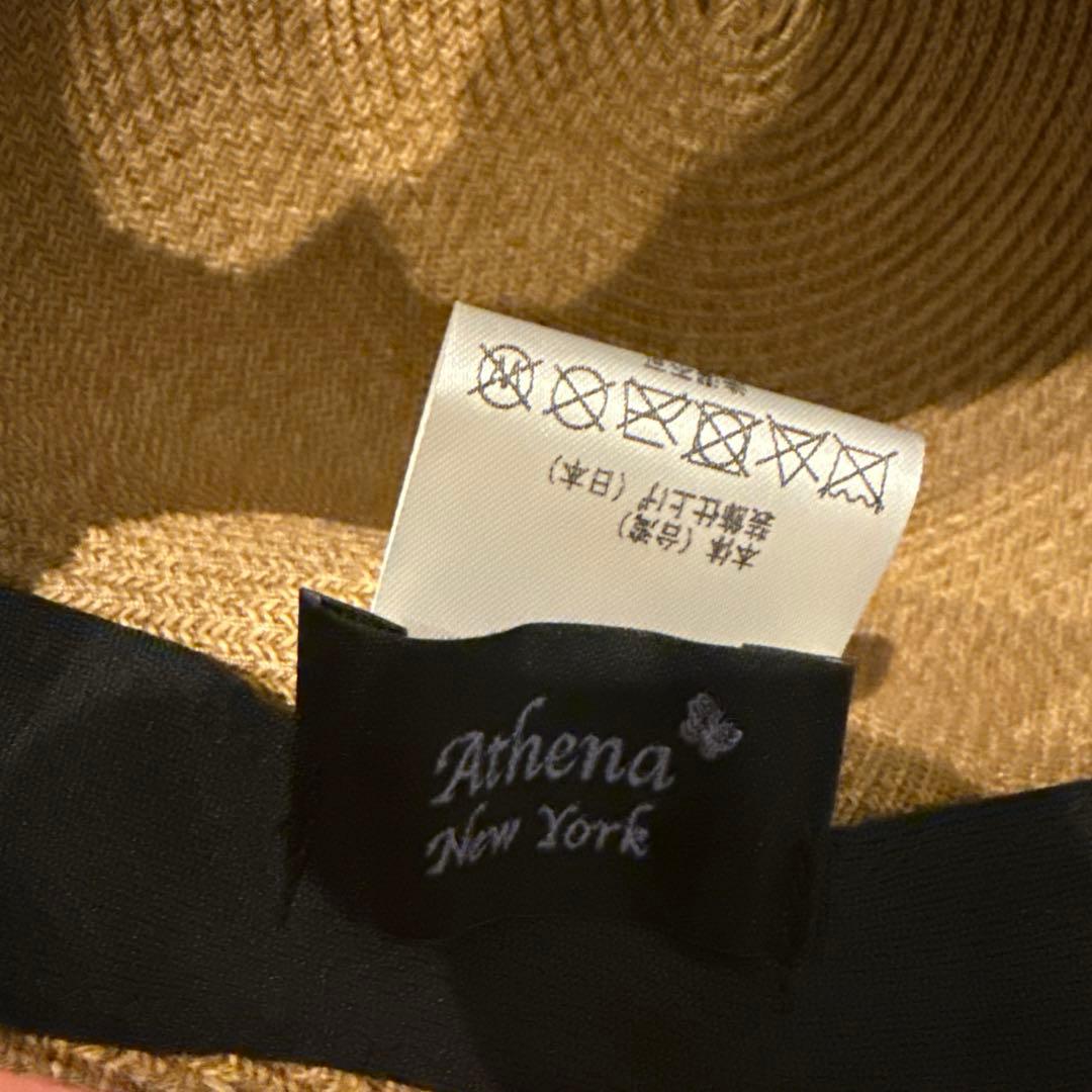 アシーナニューヨーク　ジャネット　麦わら帽子キャップ　黒リボン