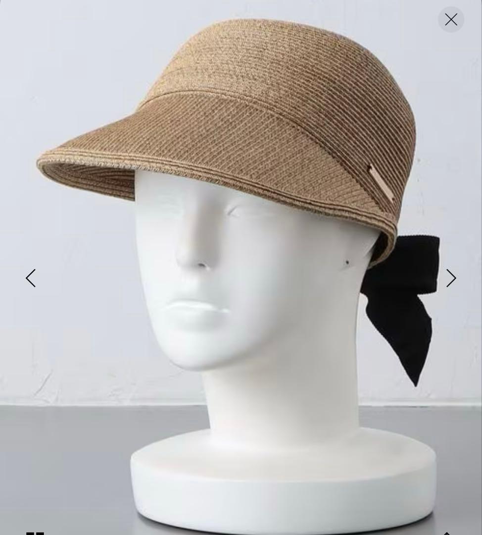 アシーナニューヨーク　ジャネット　麦わら帽子キャップ　黒リボン