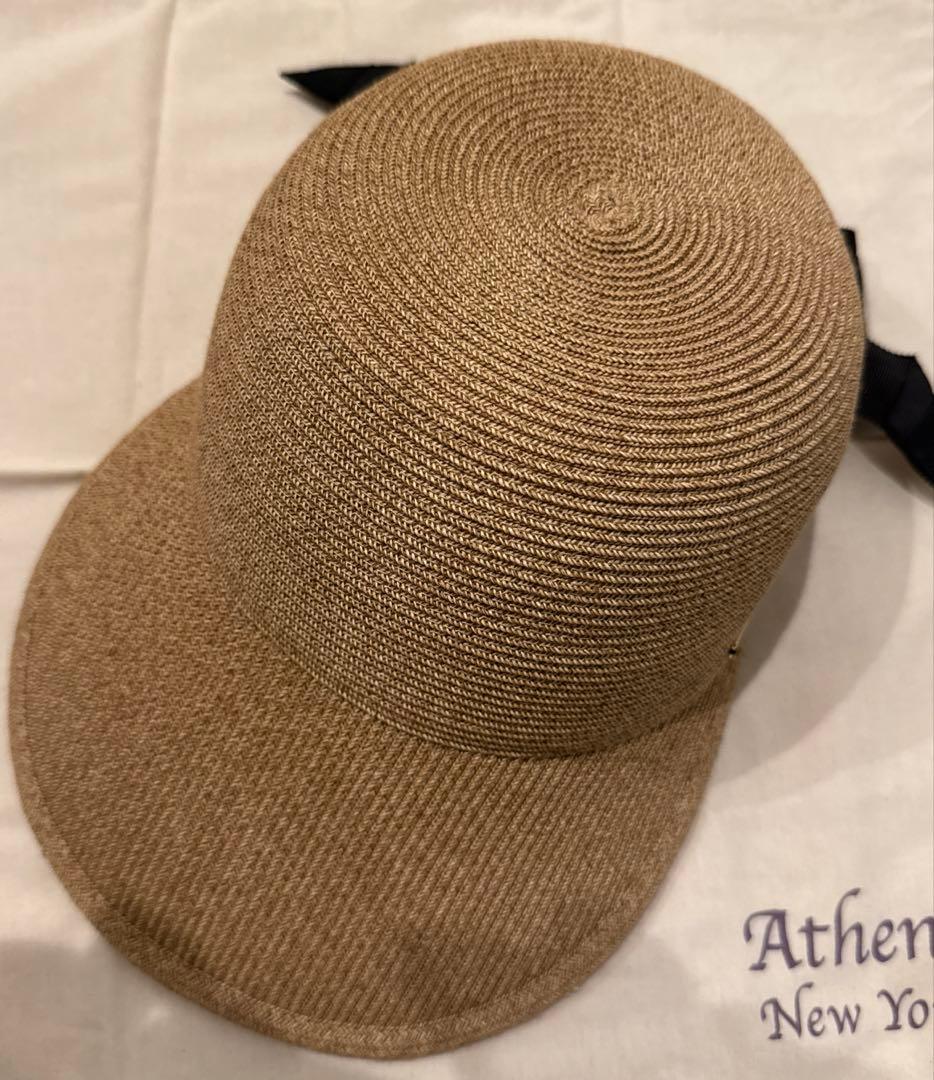 アシーナニューヨーク　ジャネット　麦わら帽子キャップ　黒リボン