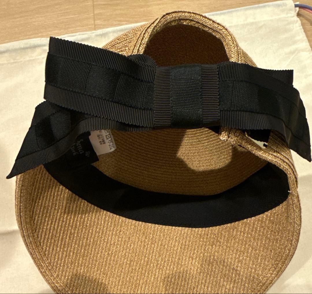 アシーナニューヨーク　ジャネット　麦わら帽子キャップ　黒リボン