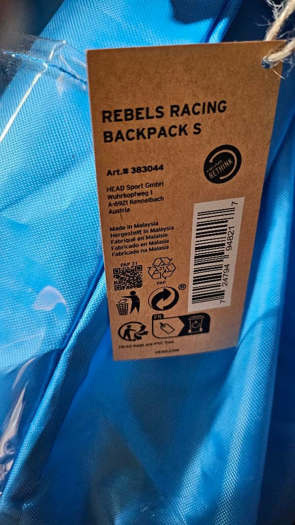新品 head rebels racing backpack s　383044