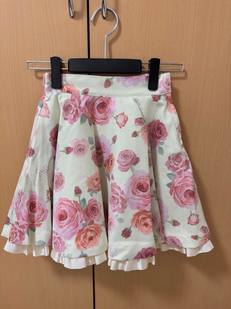 mezzo piano 35thツィードジャケット＆バラ柄スカート　セットアップ