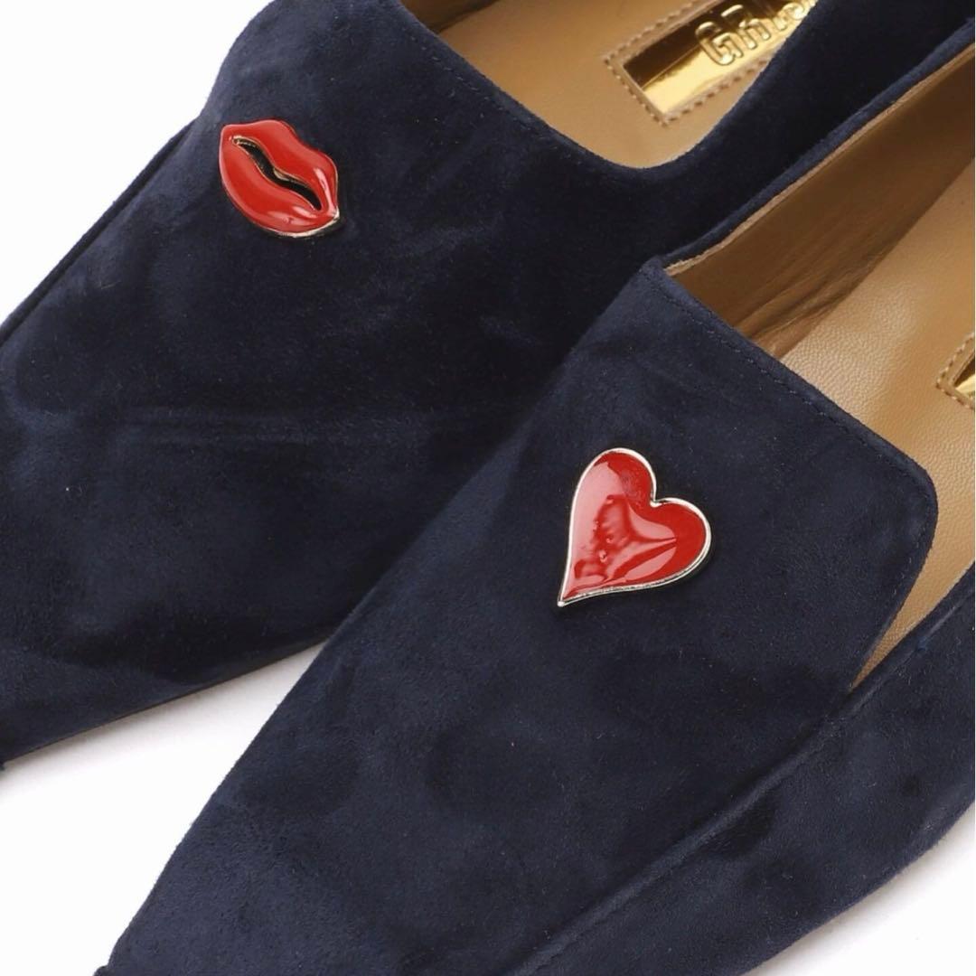 Letalon GRISE ナロースクエアモチーフローファー/ネイビー