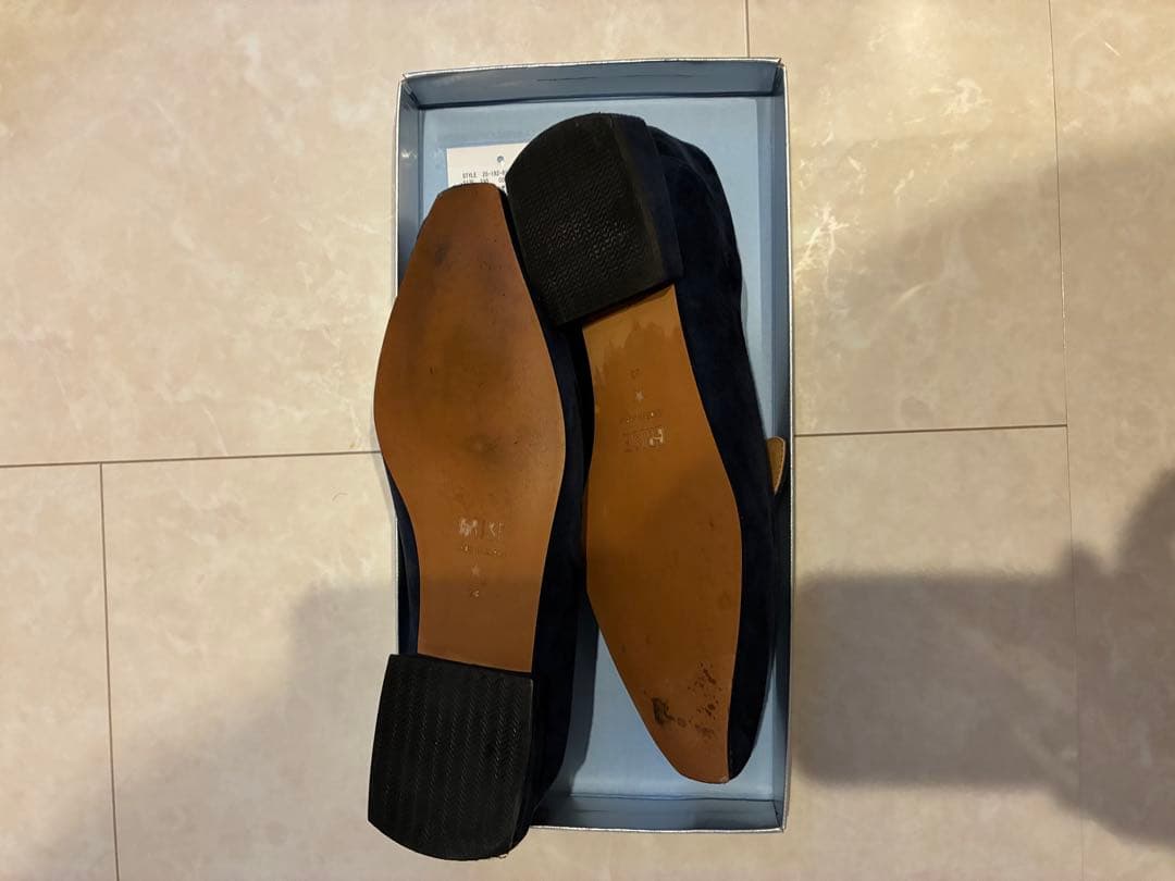 Letalon GRISE ナロースクエアモチーフローファー/ネイビー