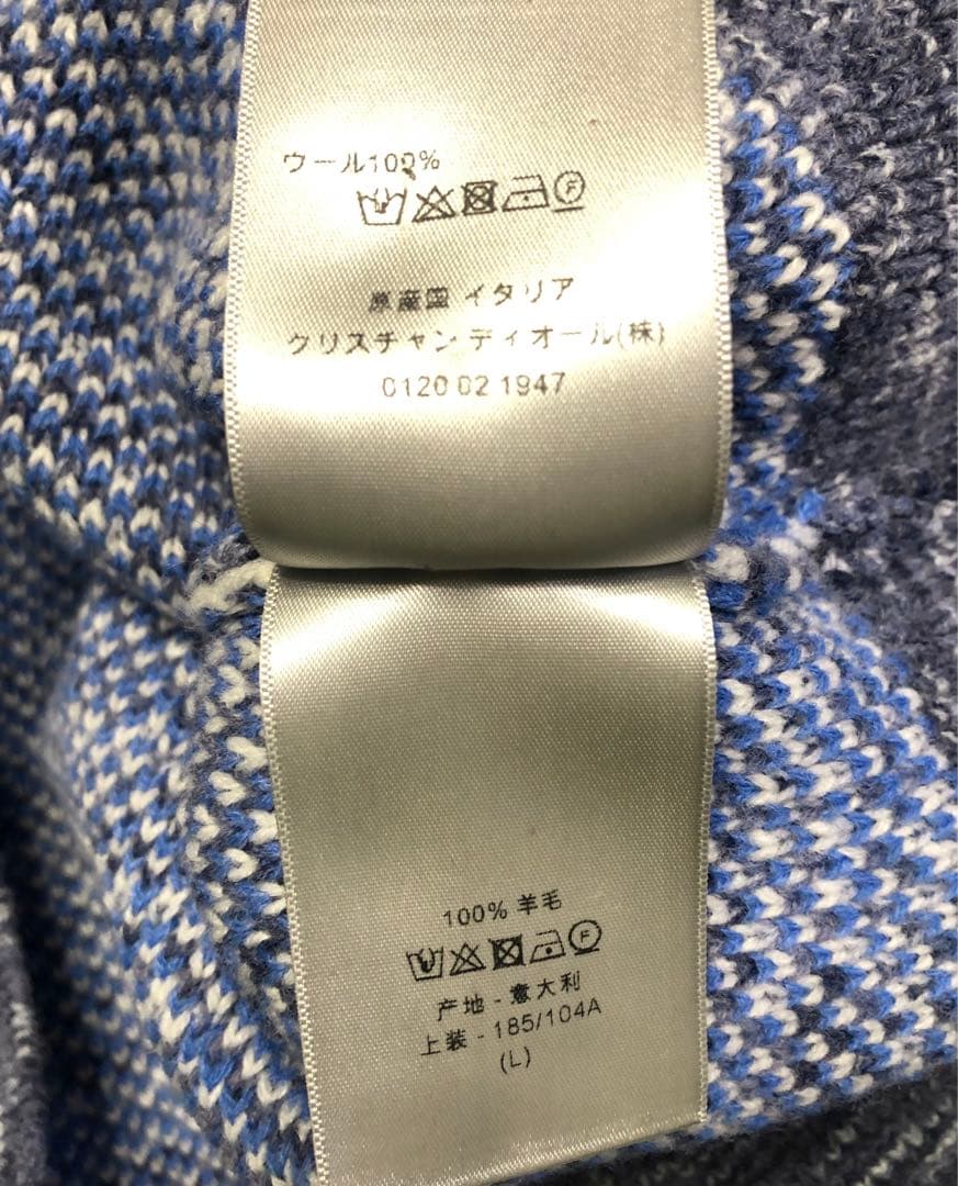 本物 DIOR ディオールSHAWN Oblique ウール ニット ベスト L