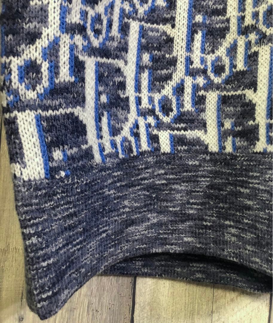 本物 DIOR ディオールSHAWN Oblique ウール ニット ベスト L