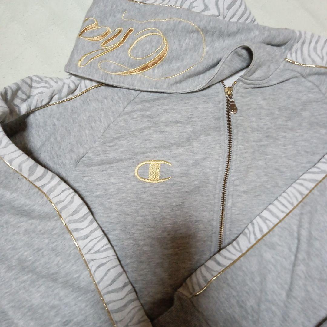 【K】Championトレーナー 上下 グレー ゼブラ模様