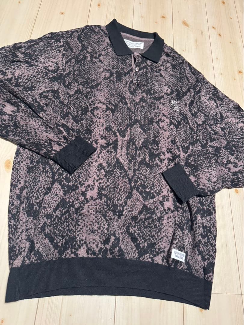 トップス WACKO MARIA 22FW PYTHON KINT POLO SHIRT