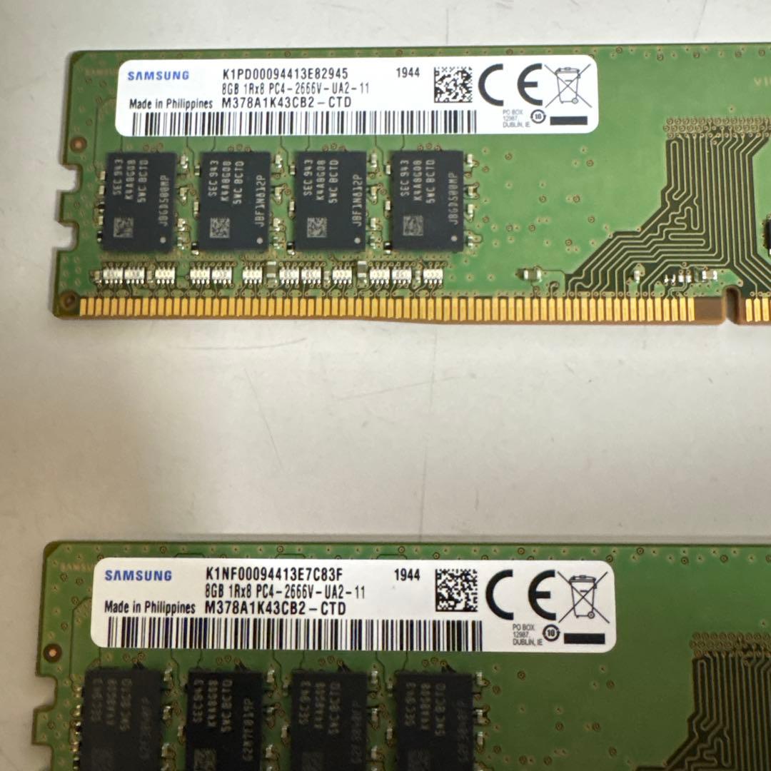 Samsung 8GB×2枚DDR4 メモリ PC4